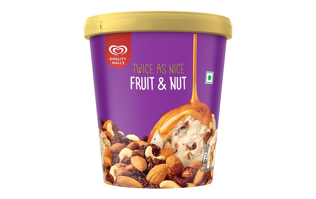 Kwality Walls Twice As Nice Fruit & Nut   Cup  700 millilitre
